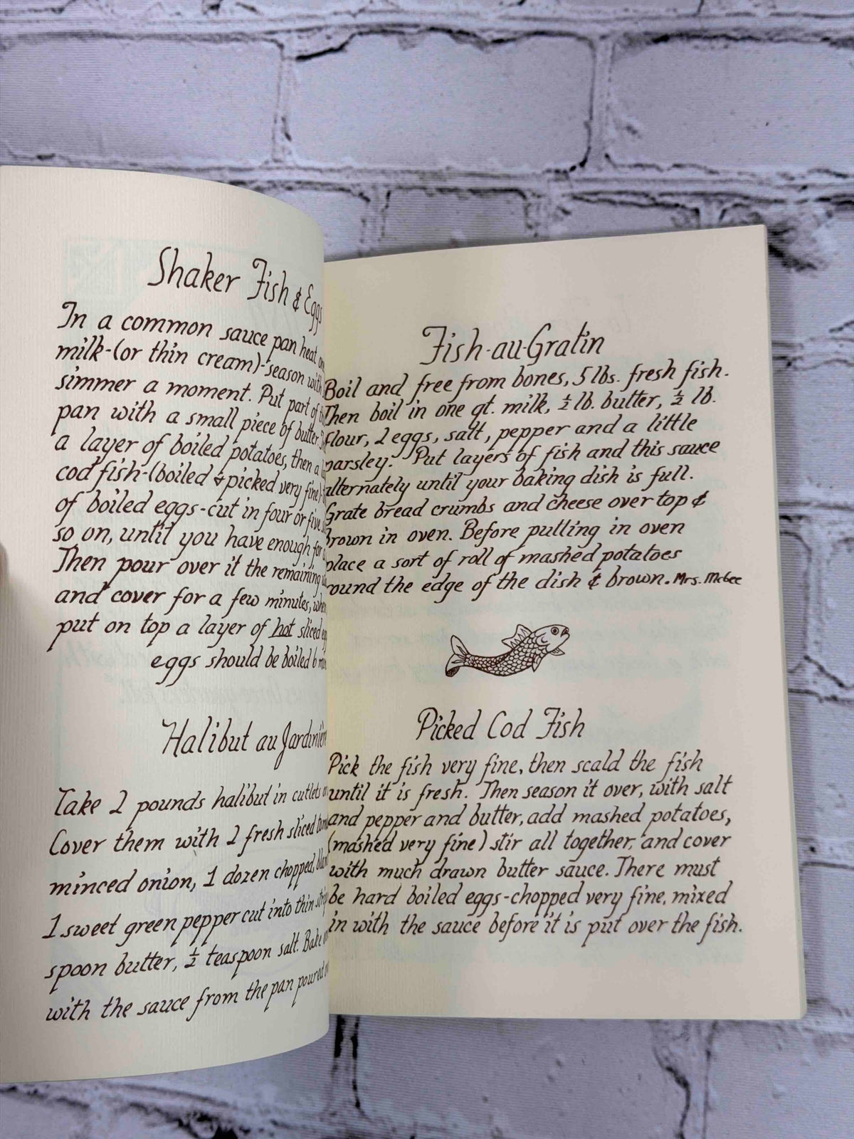 Olana: Custom and Receipts, staple-bound recipe booklet - recipe pages