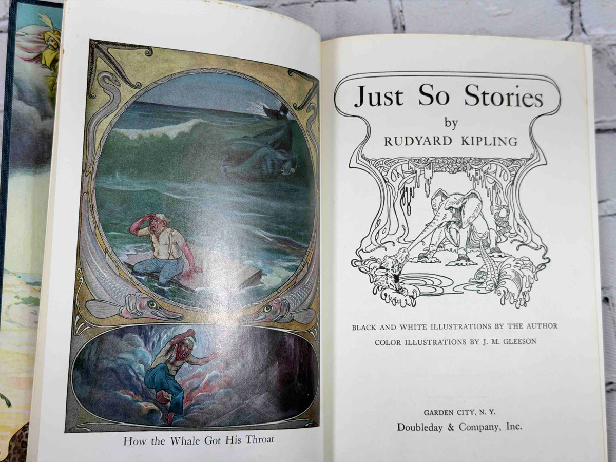 Just So Stories by Rudyard Kipling, Doubleday hardcover - color frontispiece and title page