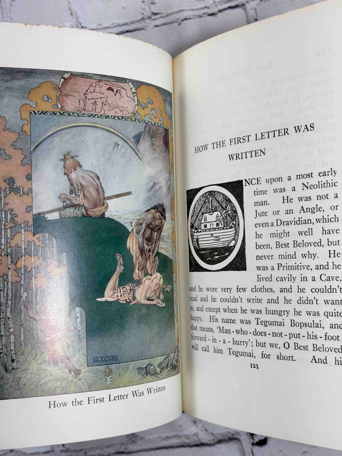 Just So Stories by Rudyard Kipling, Doubleday hardcover - color plate