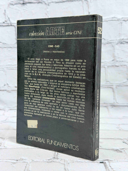 El Cine Ojo by Dziga Vertov, 1973 Editorial Fundamentos paperback - back cover and spine