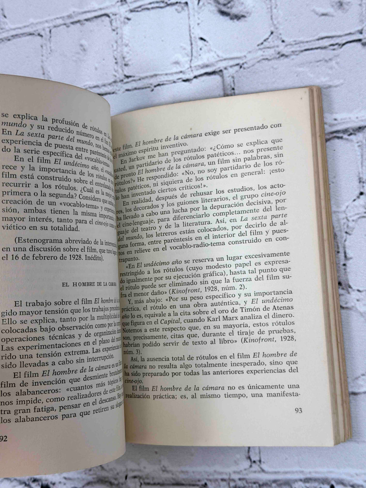 El Cine Ojo by Dziga Vertov, 1973 Editorial Fundamentos paperback - sample pages