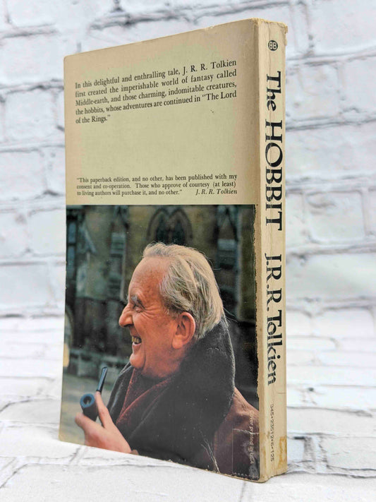 The Hobbit by J. R. R. Tolkien, 1973 Ballantine Books paperback - back cover and spine