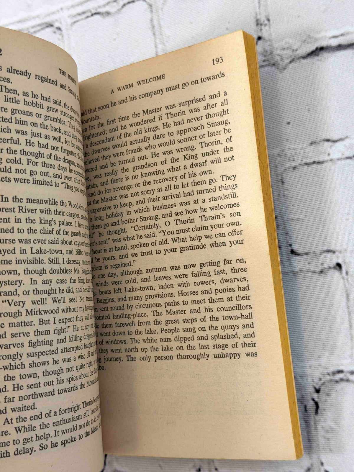 The Hobbit by J. R. R. Tolkien, 1973 Ballantine Books paperback - sample pages