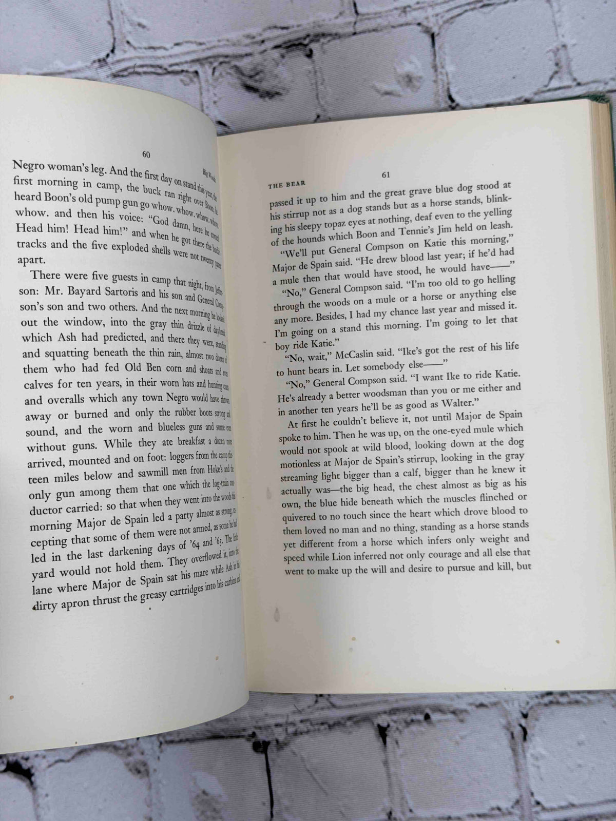 Big Woods by William Faulkner, 1955 Random House hardcover - sample pages