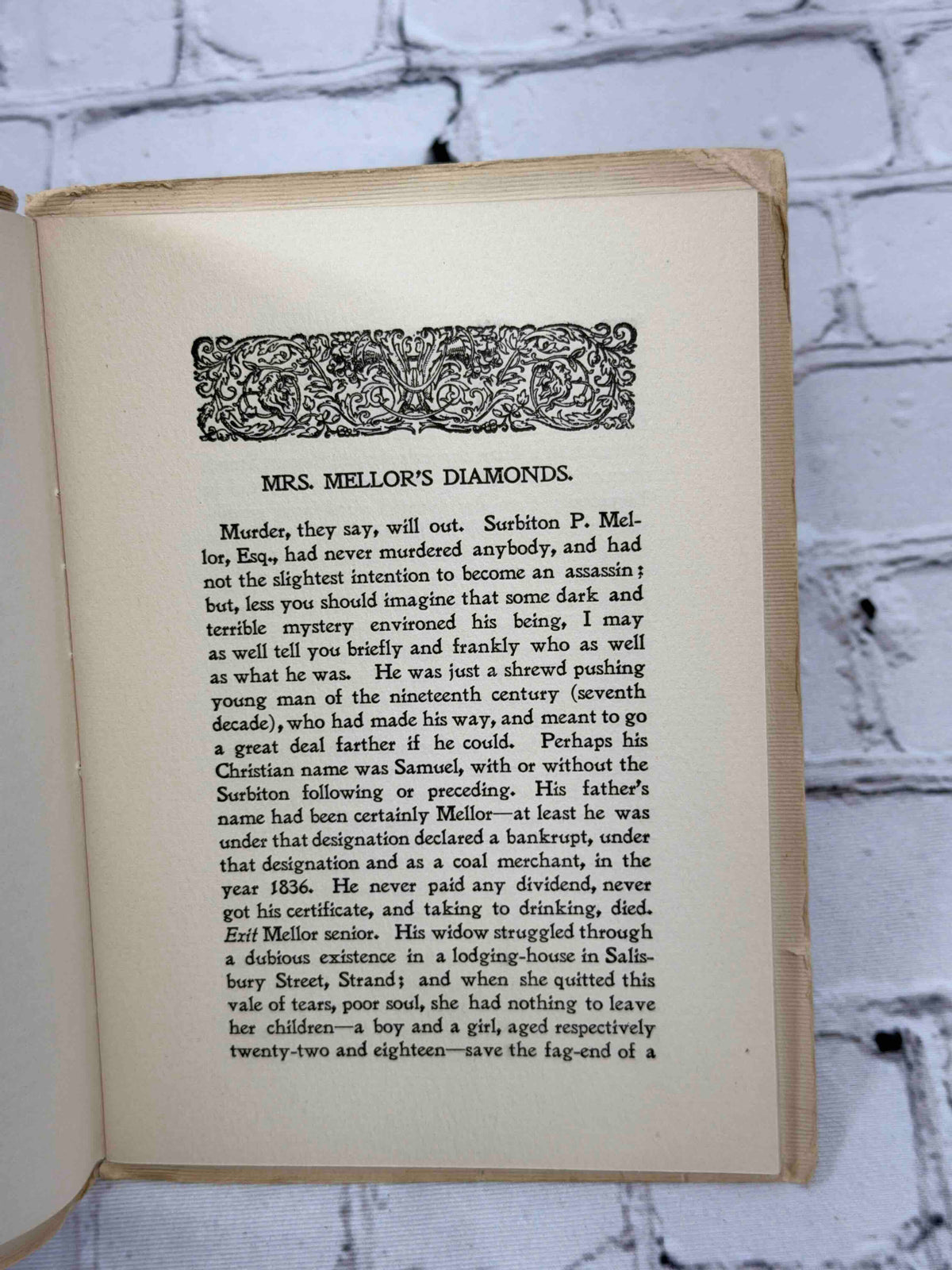 Mossant, Vallon & Co. story booklets lot of 8 - Mrs. Mellor's Diamonds first page