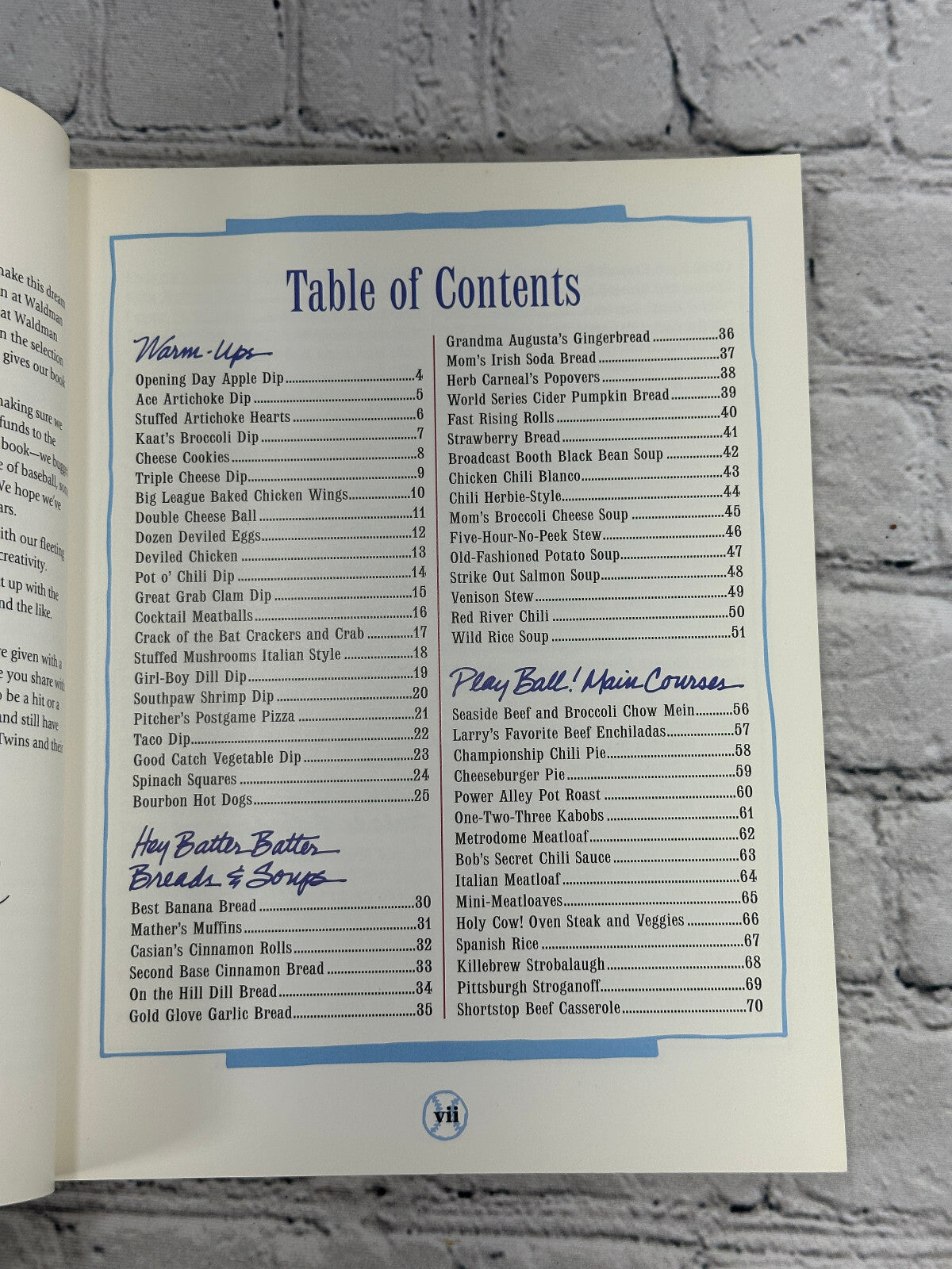 Home Plate Hits table of contents