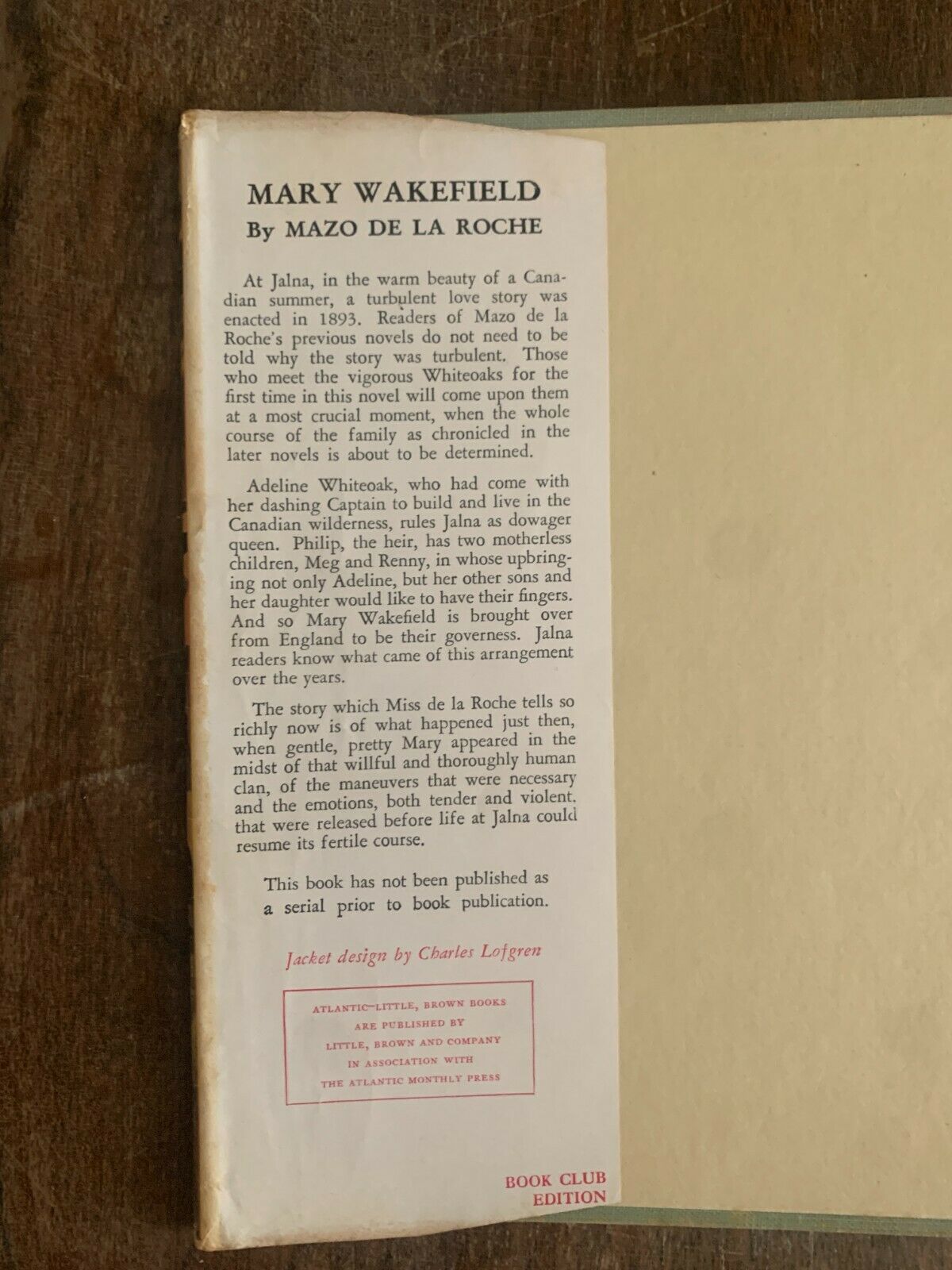 Mary Wakefield, Mazo De La Roche, (1949) J5