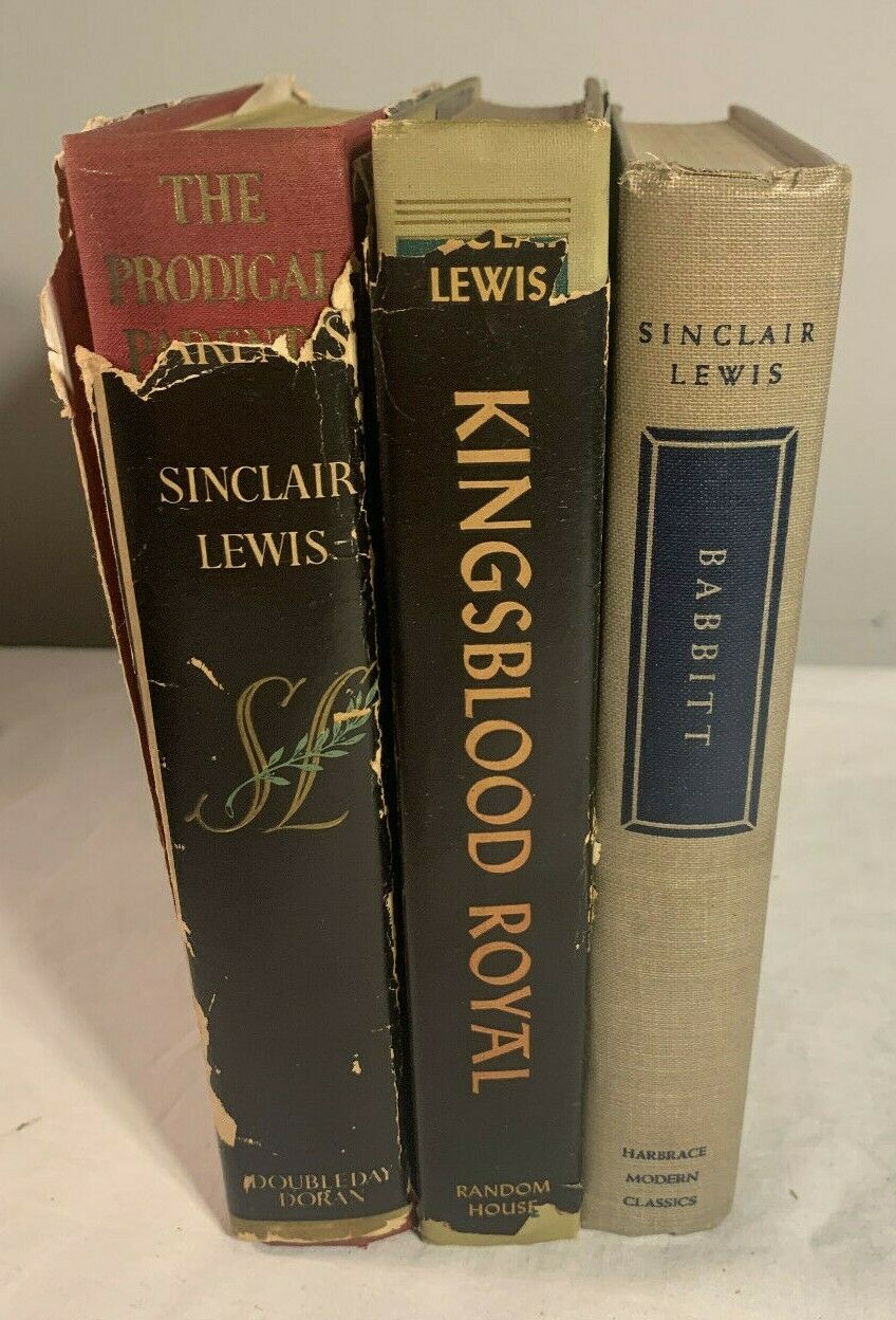 Sinclair Lewis Lot of 3 Hardcovers Babbitt, Kingsblood Royal, Prodigal Pare, E5