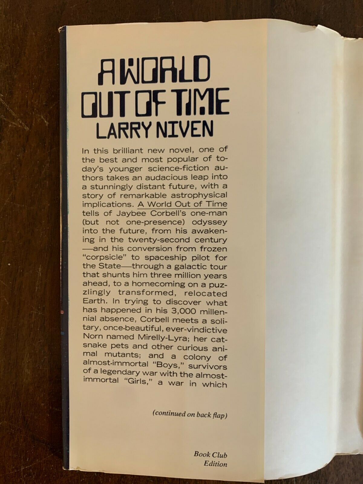 A World out of Time by Larry Niven 1976 HC/DJ BCE