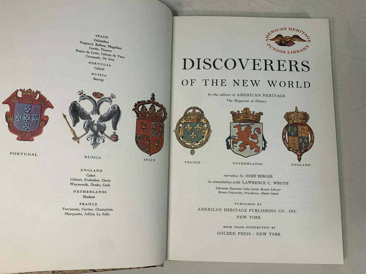 Discoverers of the New World by the American Heritage Junior Library