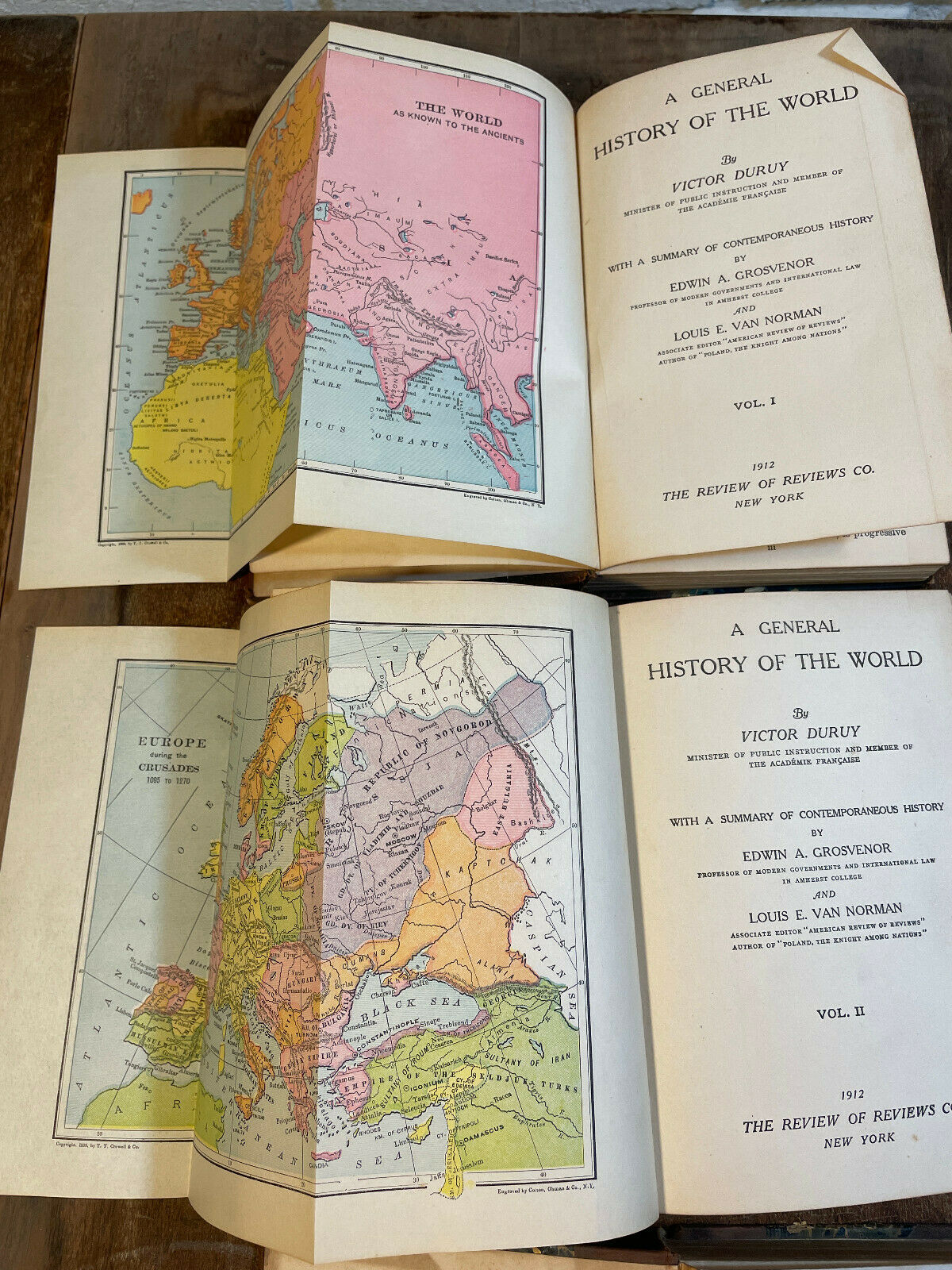 A General History of the World by Victor Duruy Vol. 1, 2 & 4 - Antique 1912 (J5)