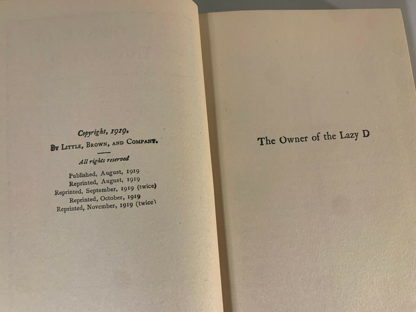 The Owner Of The Lazy D by William Patterson White 1919 (K3)