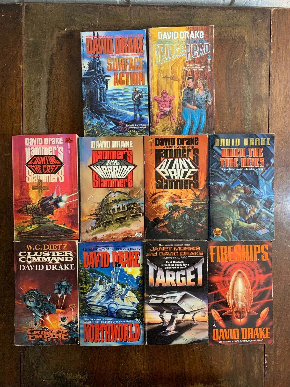 Lot of 50 Science Fiction Baen Books: Drake, Caidin, Hammer Slammer, Hothouse +