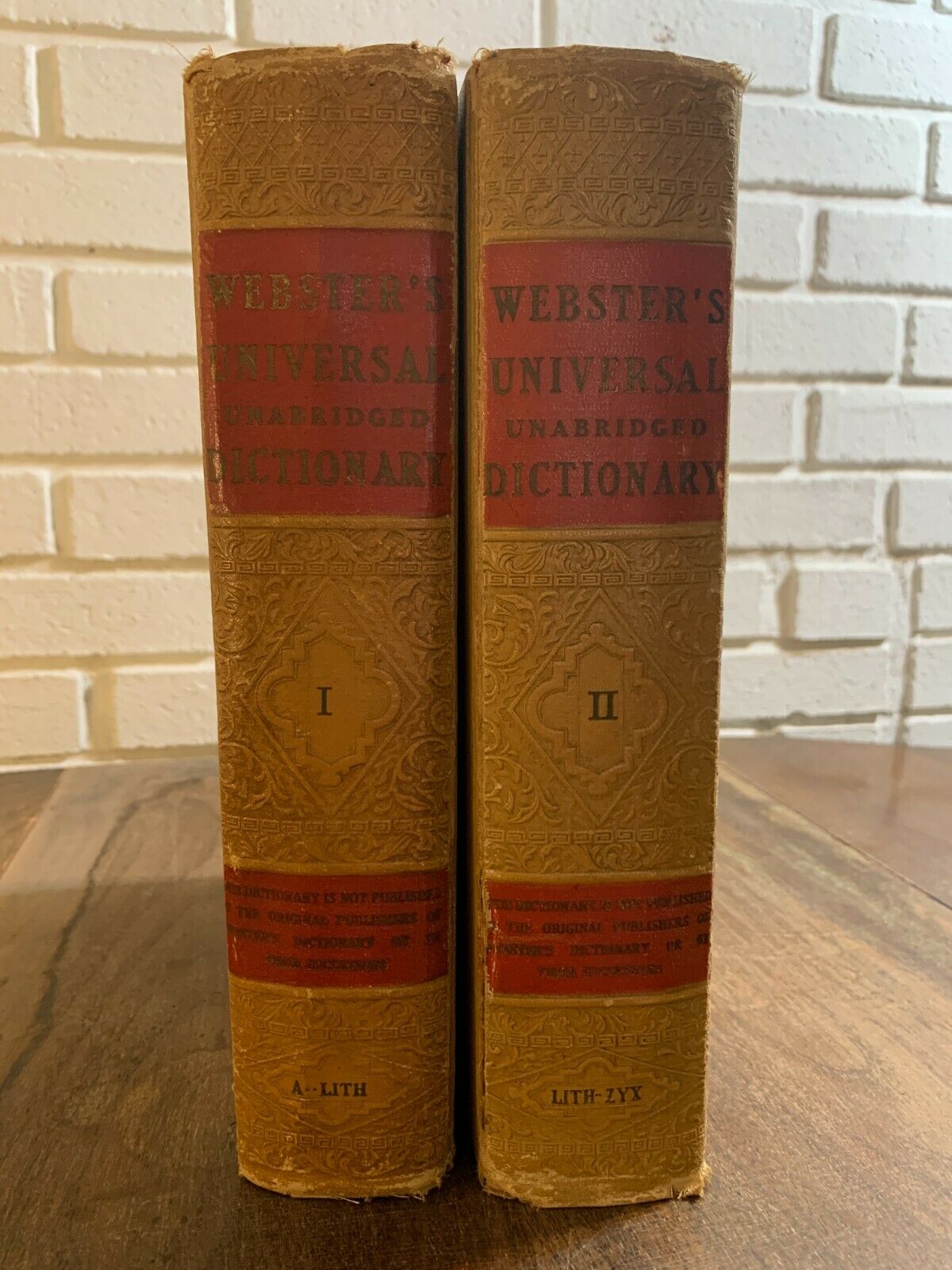 Webster’s Universal Unabridged Dictionary Ornate Embossed Two Vol. Set, 1936