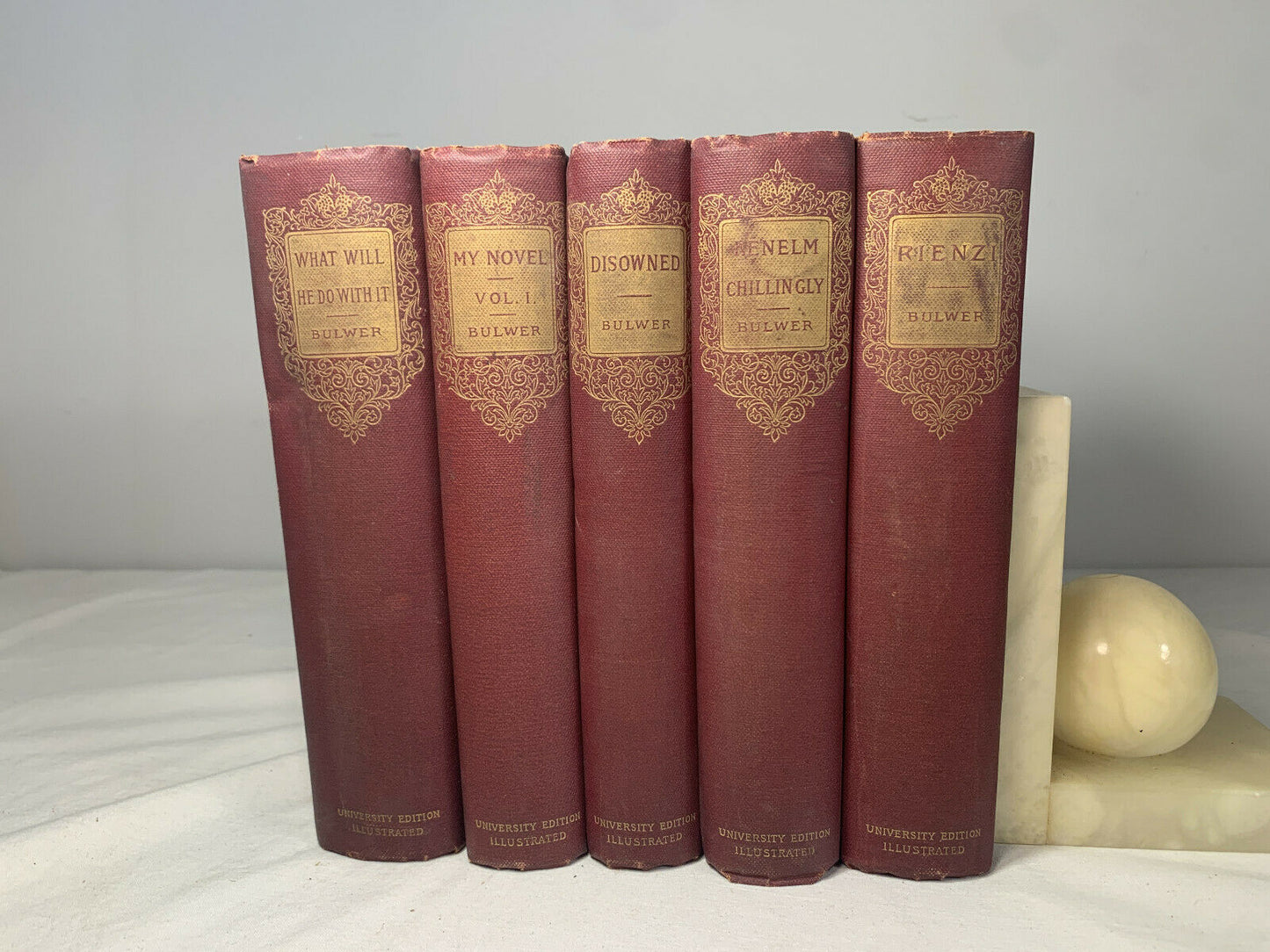 Edward Bulwer Lytton 5 Book Lot 1893 University Edition Illustrated