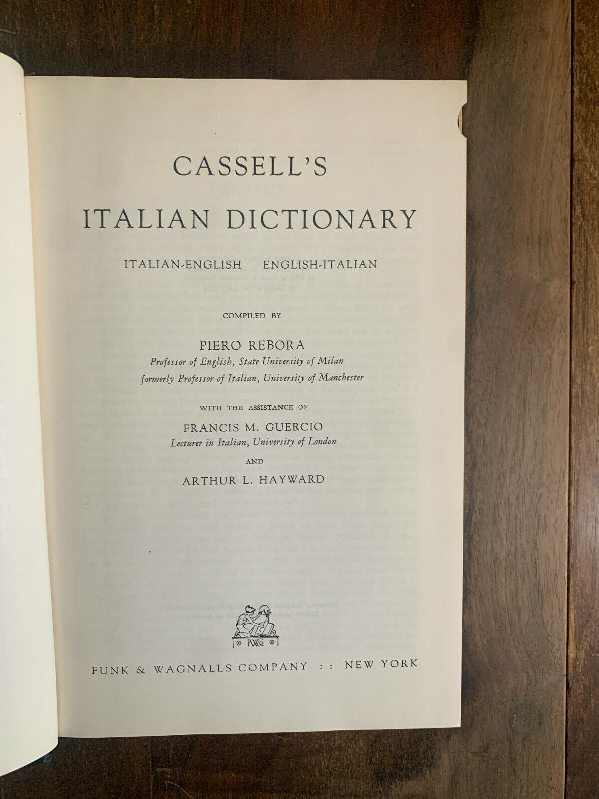 Cassell's Italian Dictionary Piero Rebora 1st Edition 1959 (Z2)