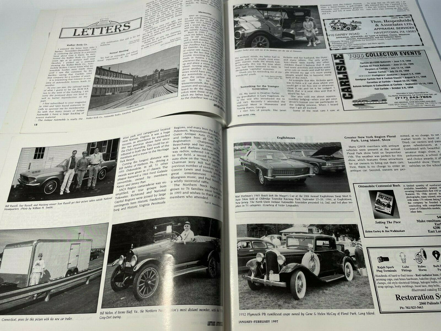 ANTIQUE AUTOMOBILE, May/June 1996, Vol. 60, No. 3 Jan/Feb 1997 Vol 61, No.1