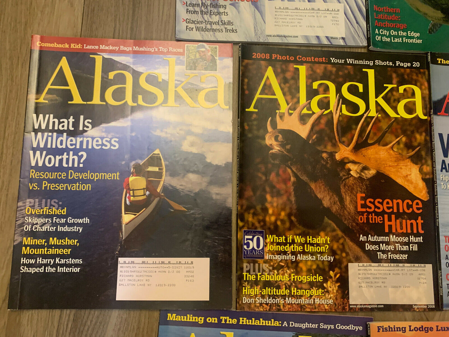 ALASKA MAGAZINE Lot of 18, Issues from 1992, 2007, 2008, 2013 and 2014