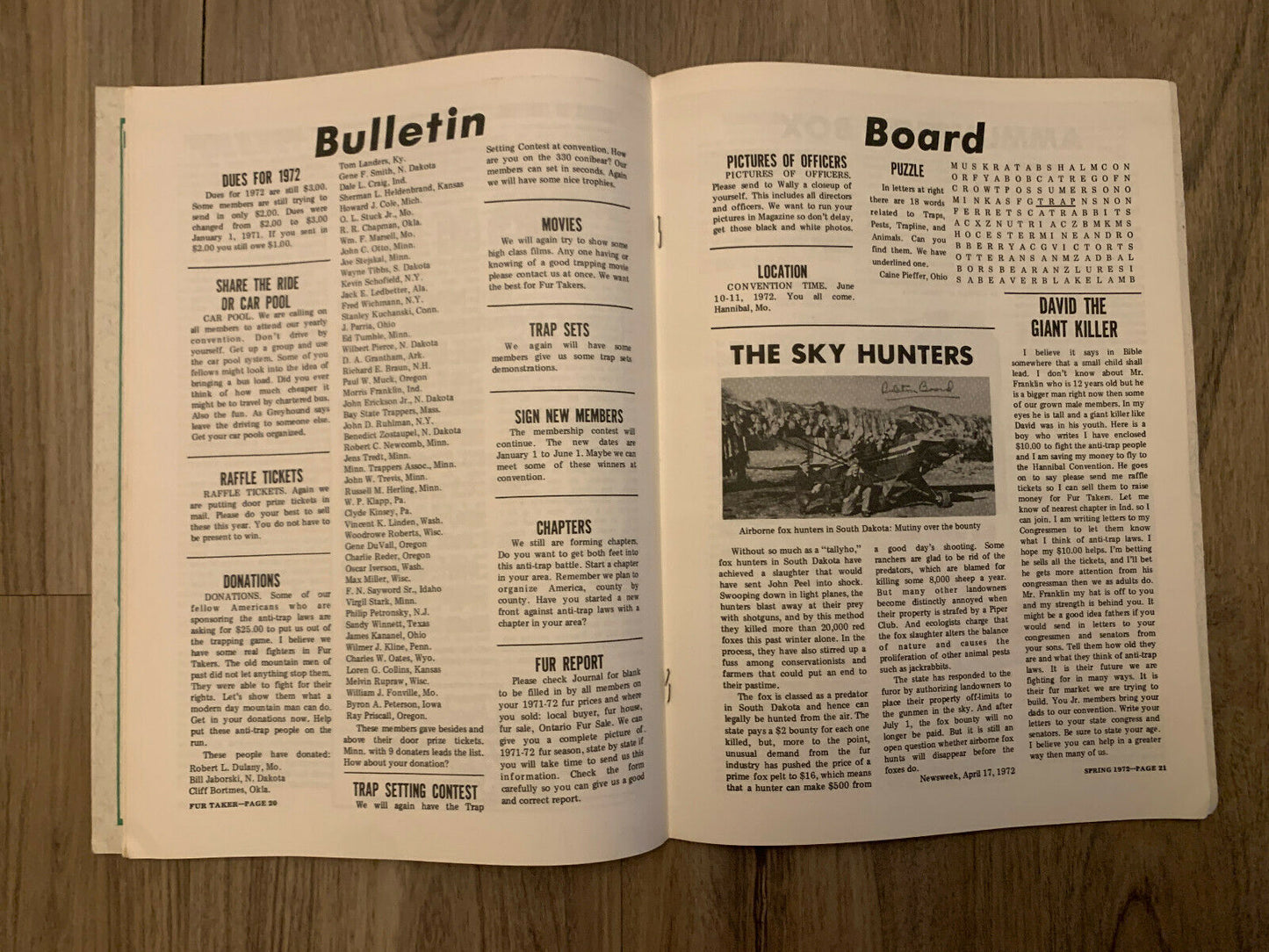 FUR TAKER Magazine: Journal of Fur Takers of America Spring 1972