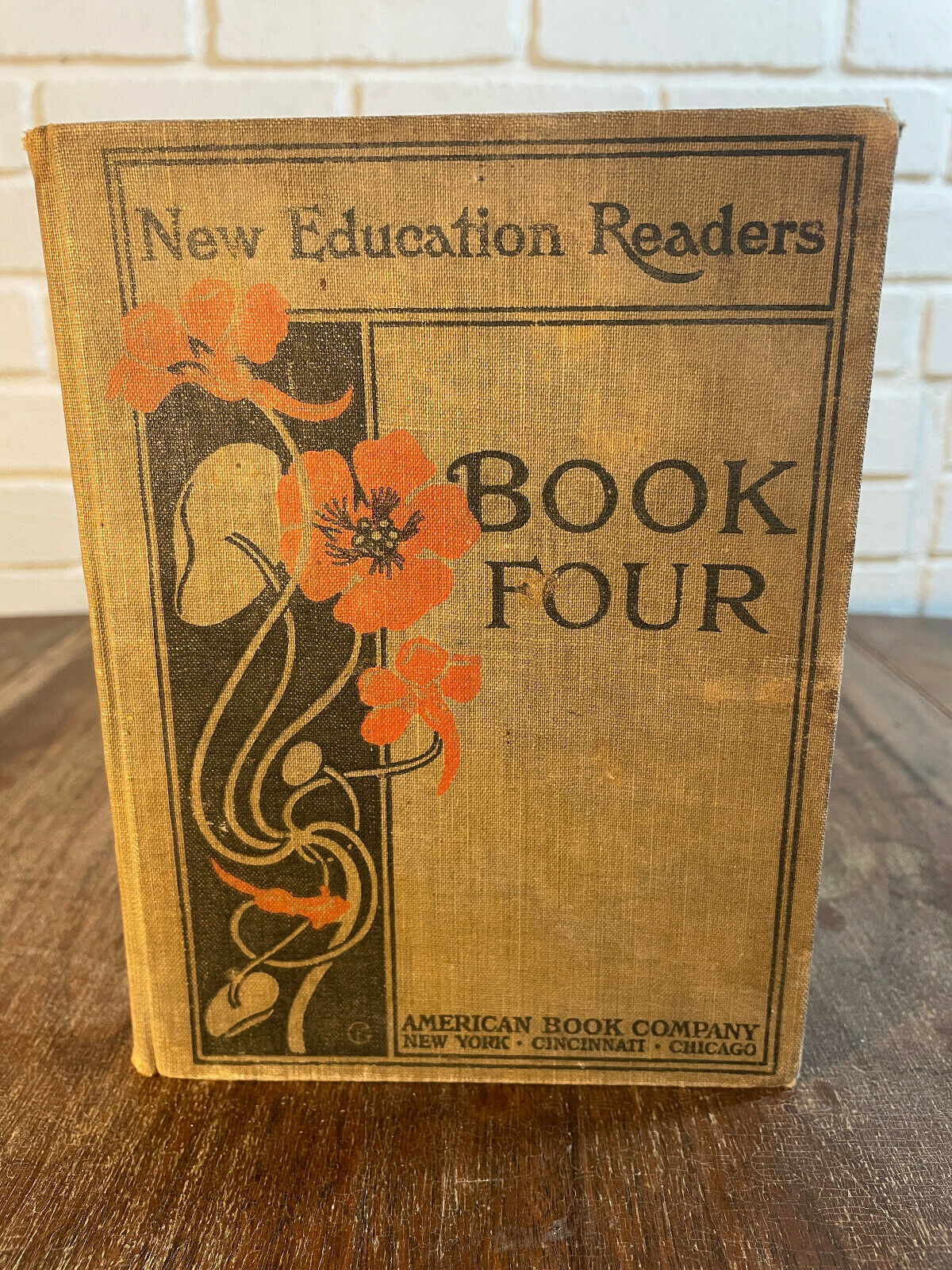 New Education Readers Book Four Vtg 1901 HC Children's Reading Book