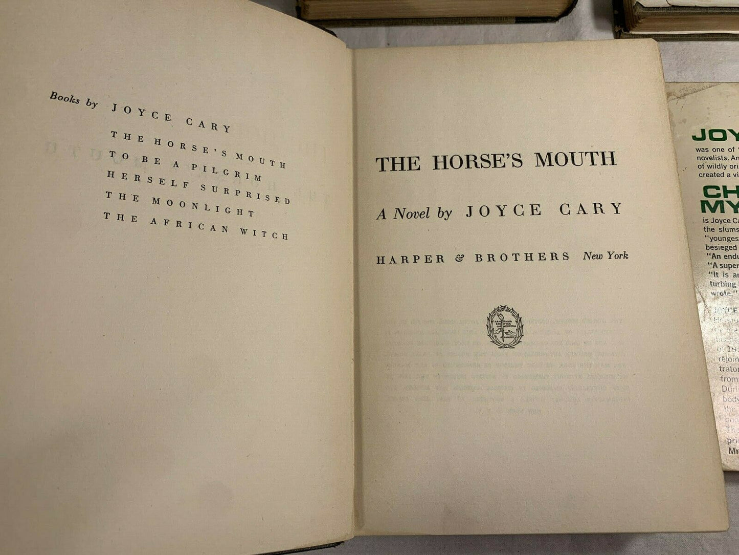 Joyce Cary 7 Book Lot, The African Witch, Except the Lord, MIster Johnson J7