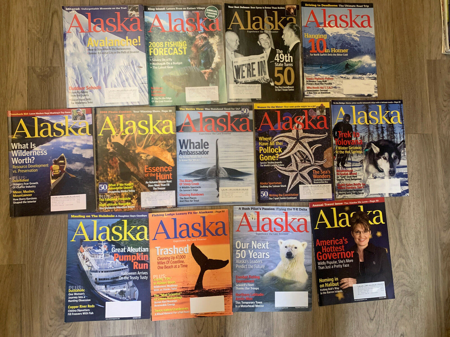 ALASKA MAGAZINE Lot of 18, Issues from 1992, 2007, 2008, 2013 and 2014