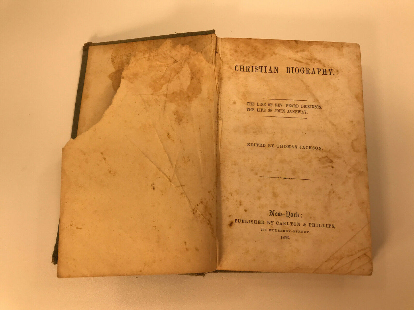 Christian Biography LIfe of Dickson & Janeway edited by Thomas Jackson 1853