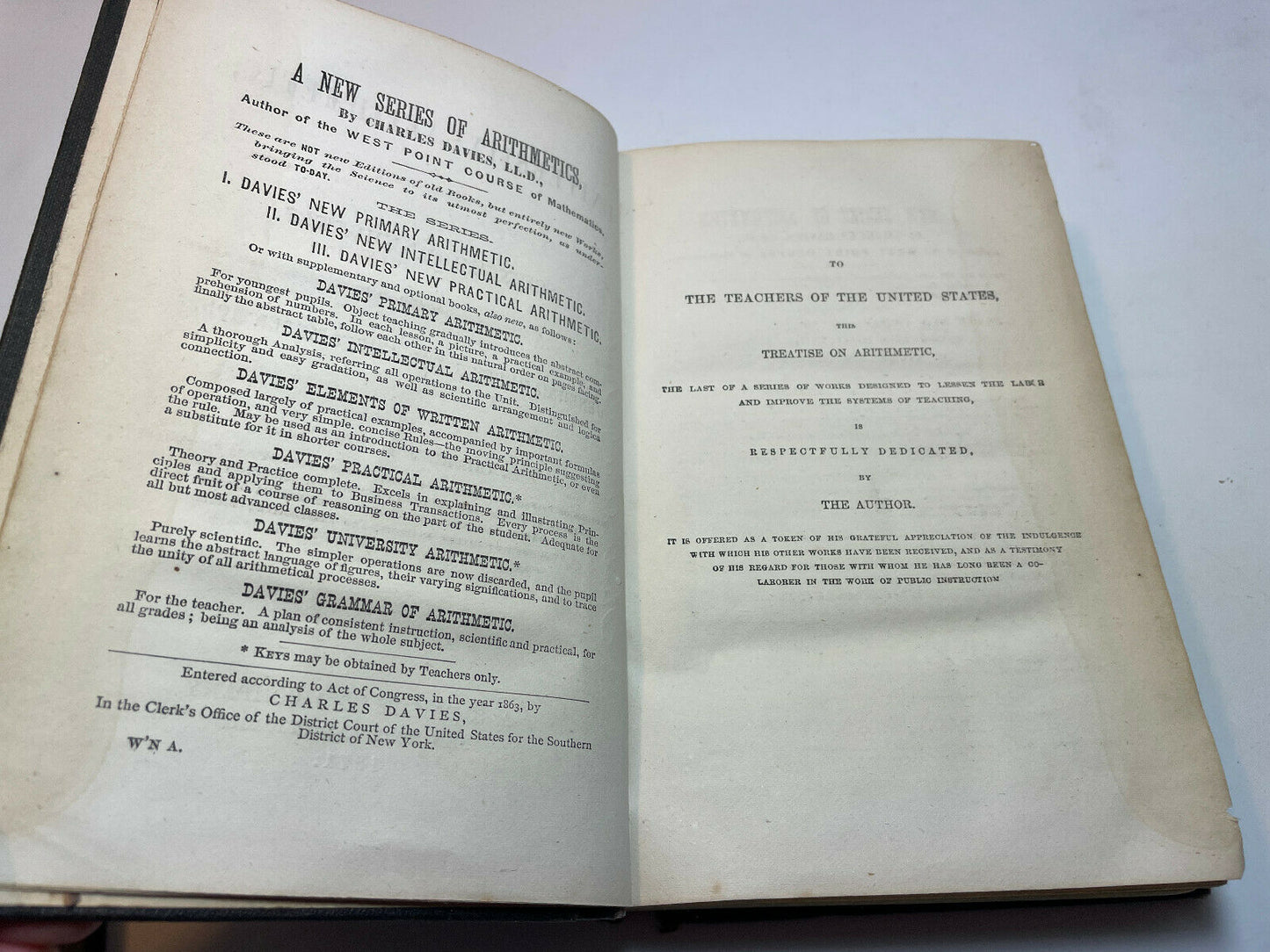 University Arithmetic, Science of Numbers by Charles Davies 1871 (A2)