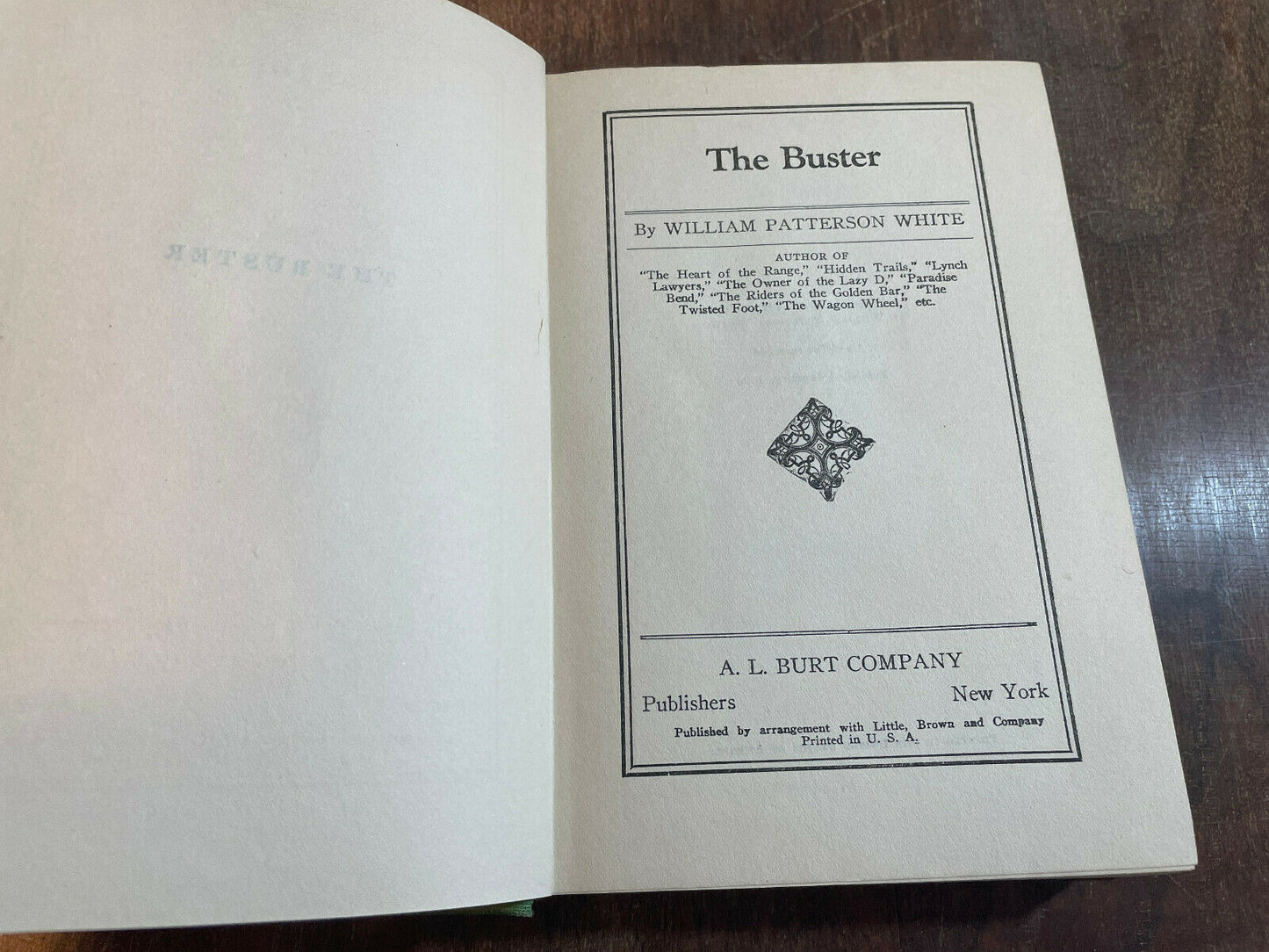 William Patterson WHITE / The Buster First Edition 1926 (J7)