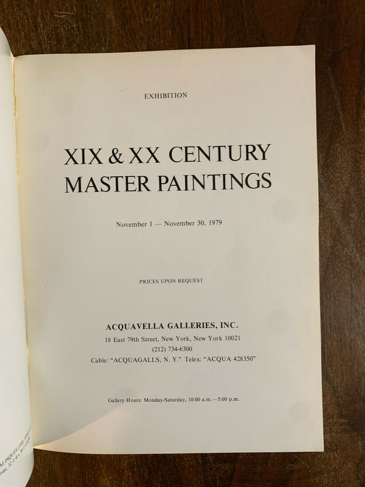 XIX and XX Century Master Paintings Acquavella 1979 (Z2)