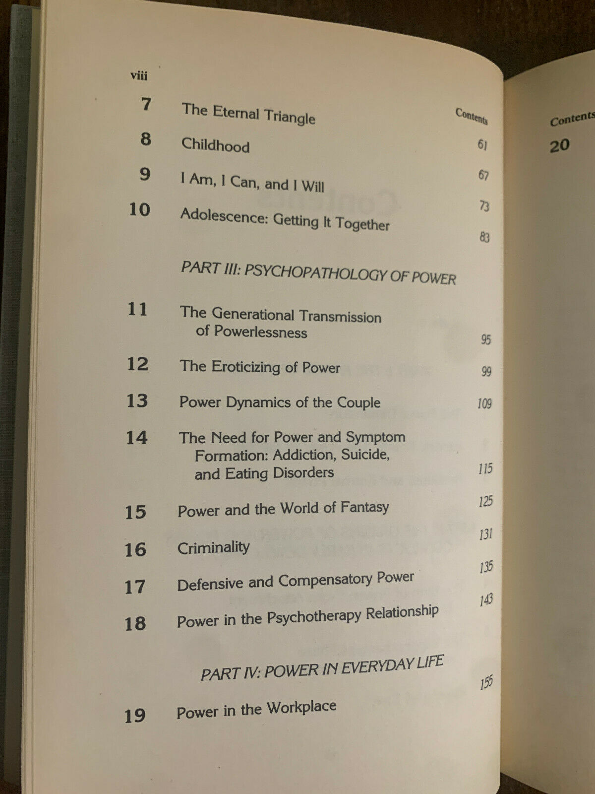 The Wish for Power and the Fear of Having It by Althea J. Horner 1988 (Z1)