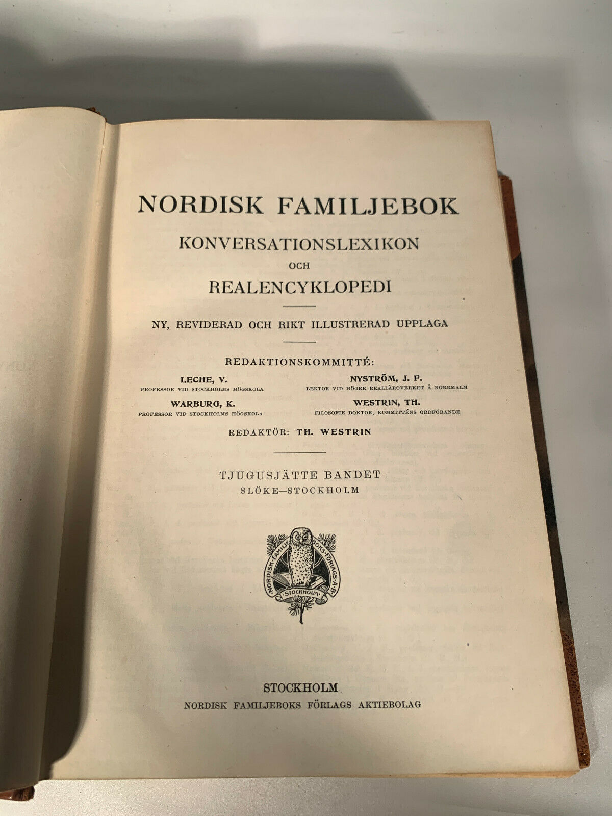 Nordisk Familjebok (Nordic Family Book) Sloke - Stockholm, Vol. 26 - 1917