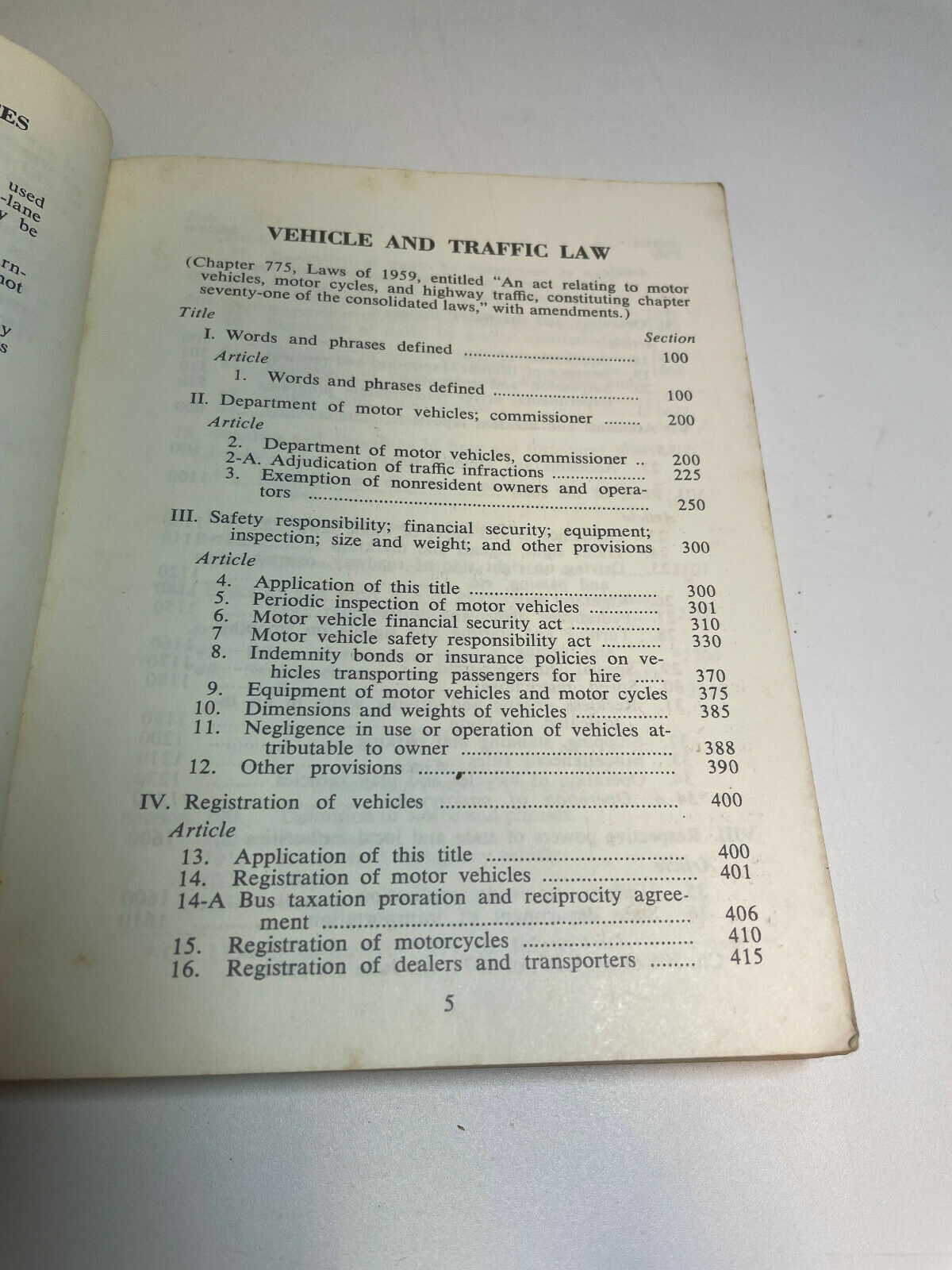 State of New York Vehicle & Traffic Law Book Lot 1963-196, 1967-1968, 1971-1972