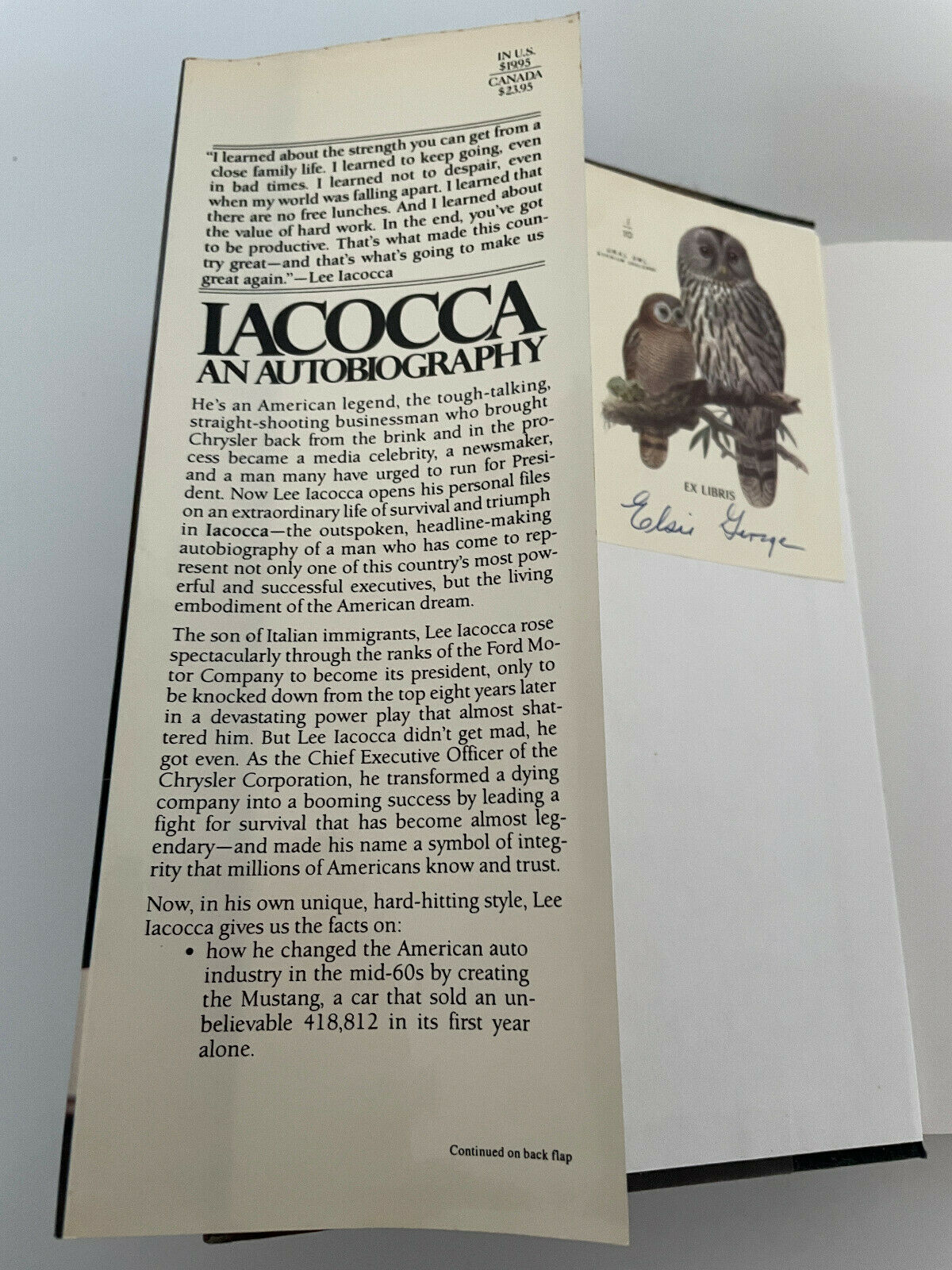 Iacocca: An Autobiography (1984) Book by Lee Iacocca, Celebrity Businessman (A2)