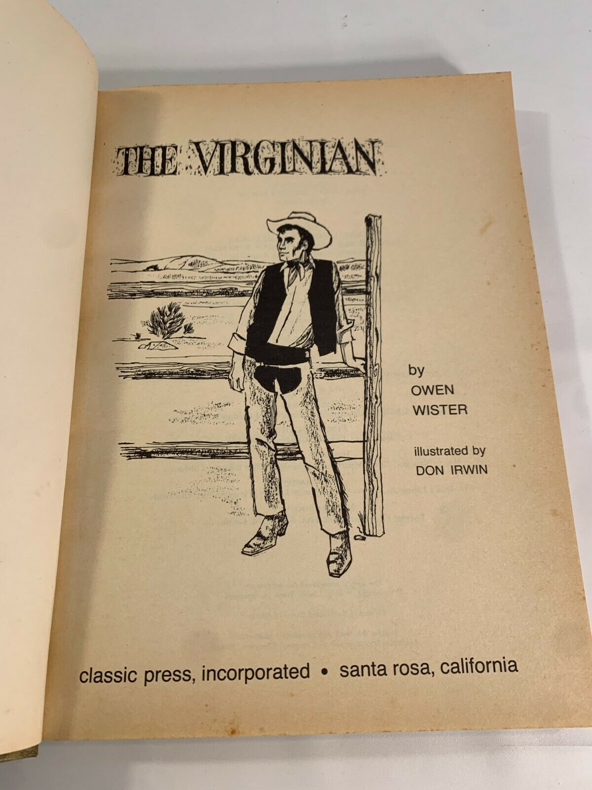 THE VIRGINIAN, Owen Wister (1968) HC Vintage Book Illustrated