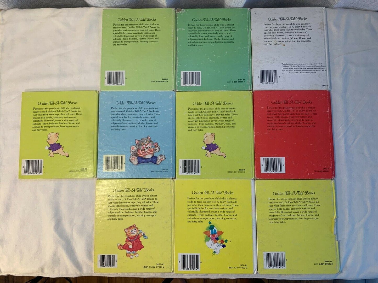 A GOLDEN TELL-A-TALE BOOKS, Lot of 10: Sesame Street, Humpty Dumpty, Tabitha
