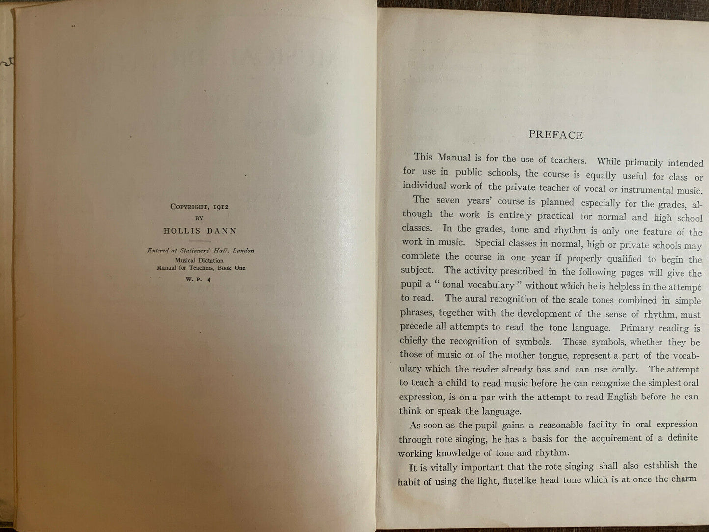 Musical Dictation, Book One, Hollis Dan, 1912 (K7)