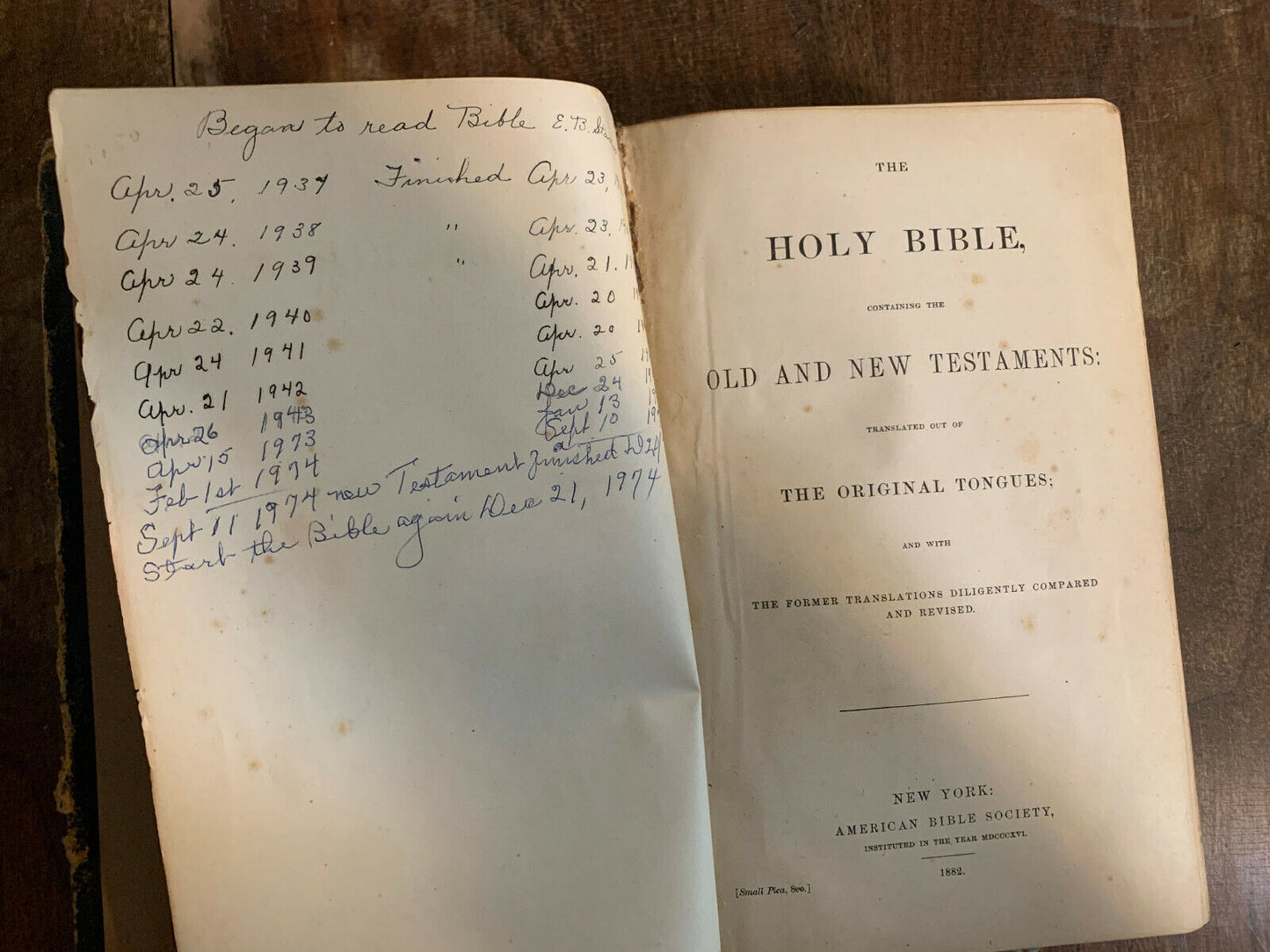 The Holy Bible Old and New Testament, Original Tongues 1882 Hardcover (4A)