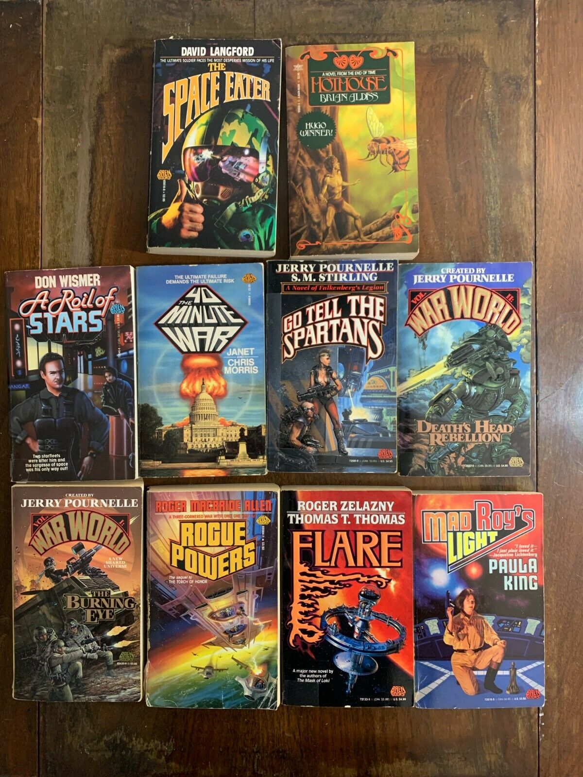 Lot of 50 Science Fiction Baen Books: Drake, Caidin, Hammer Slammer, Hothouse +