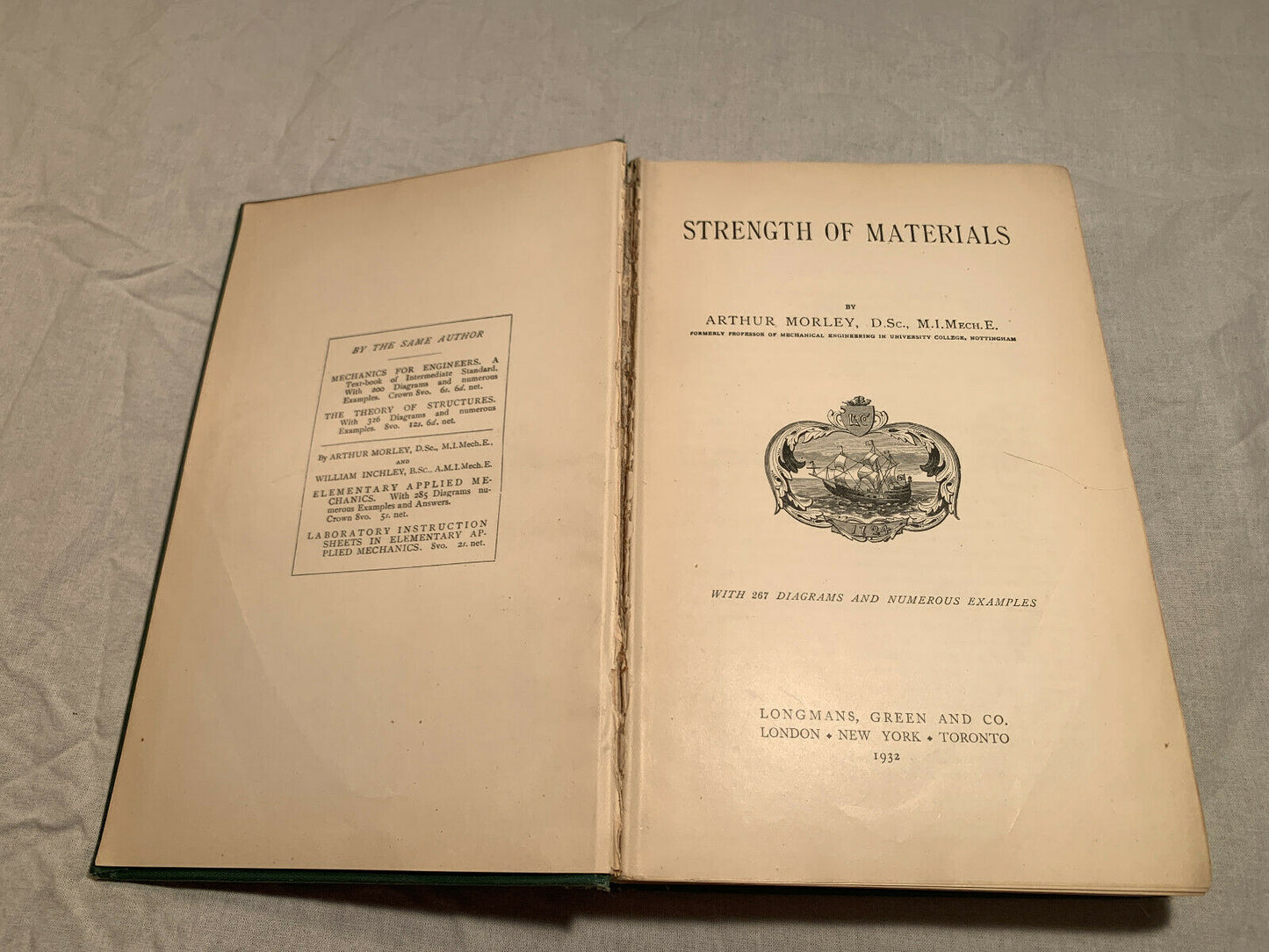 Strength of Materials Arthur Morley 1932 Hardcover C6