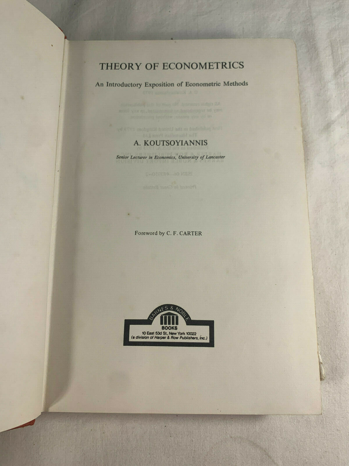 theory of economics by a. koutsoyiannis textbook hardcover 1973 First Edition