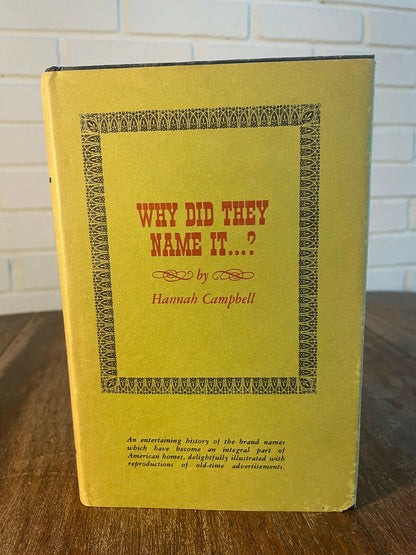 Why Did They Name It ...? by Hannah Campbell - Hardcover - 1964 - (J6)