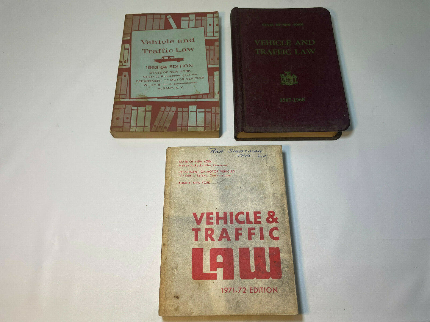 State of New York Vehicle & Traffic Law Book Lot 1963-196, 1967-1968, 1971-1972