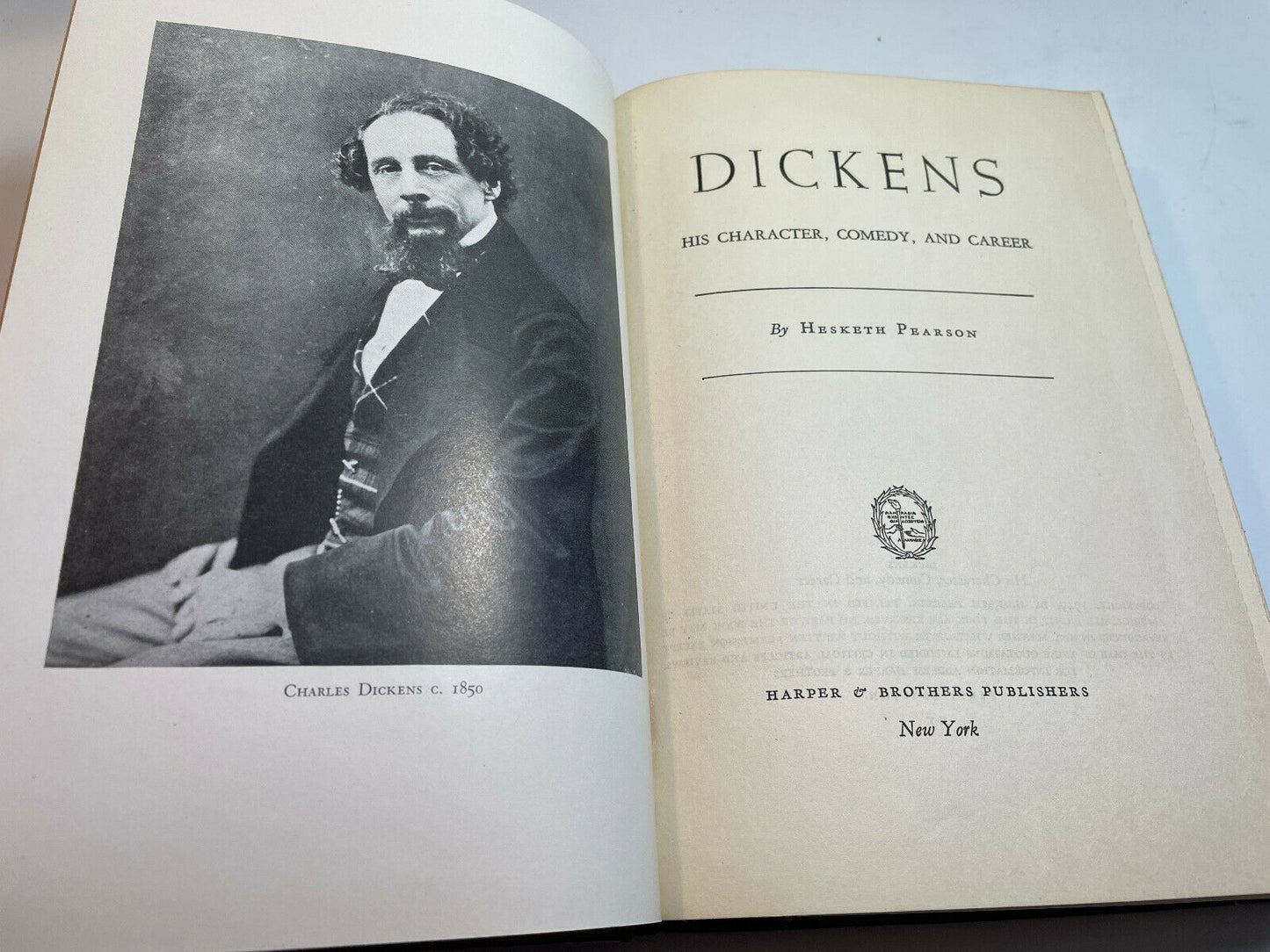 Dickens His Character Comedy And Career by Hesketh Pearso 1949 1st Edition (A2)