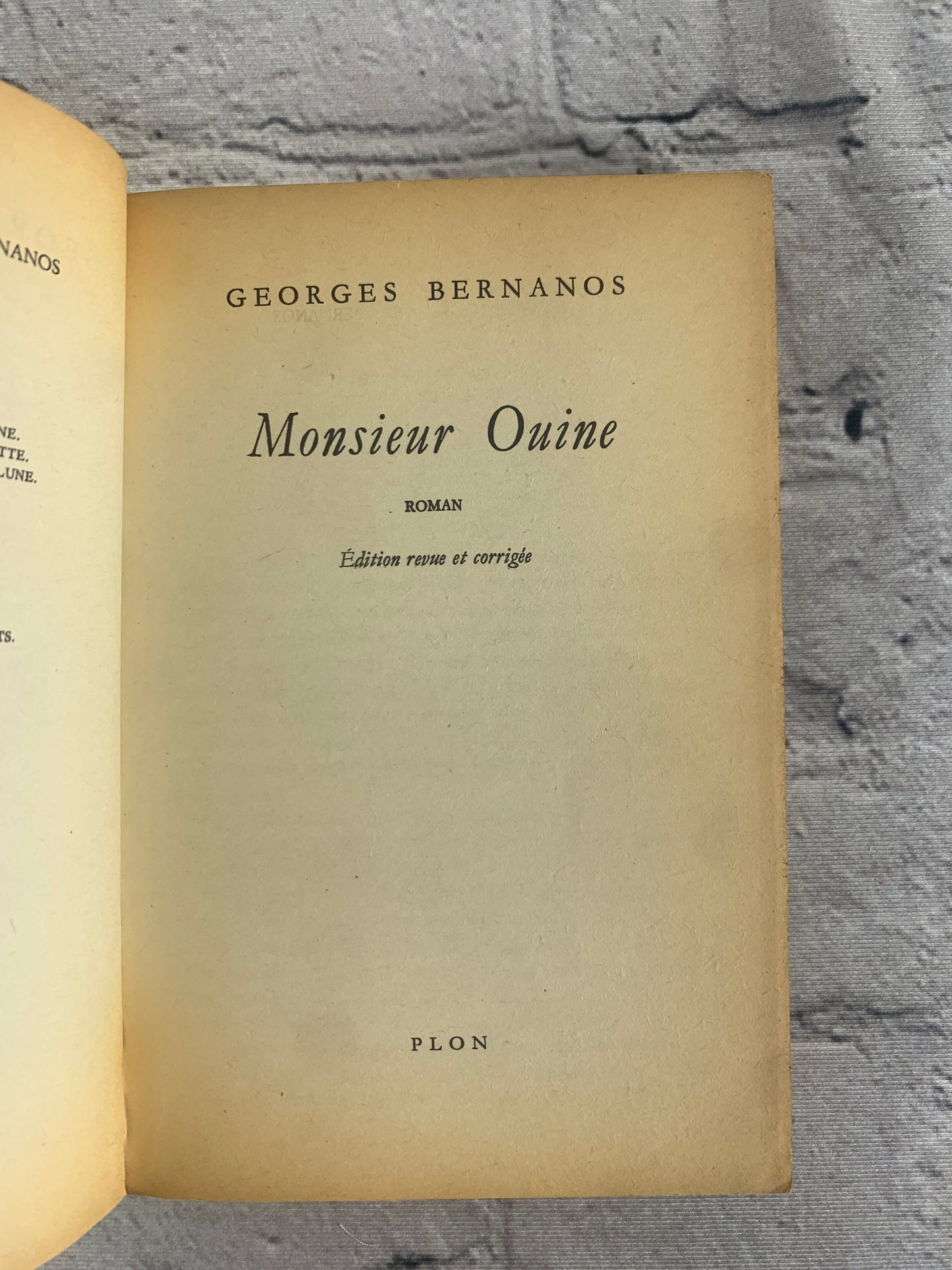 Monsieur Ouine (The Opened Mind) by Georges Bernanos [Livre de Poche · 1972]
