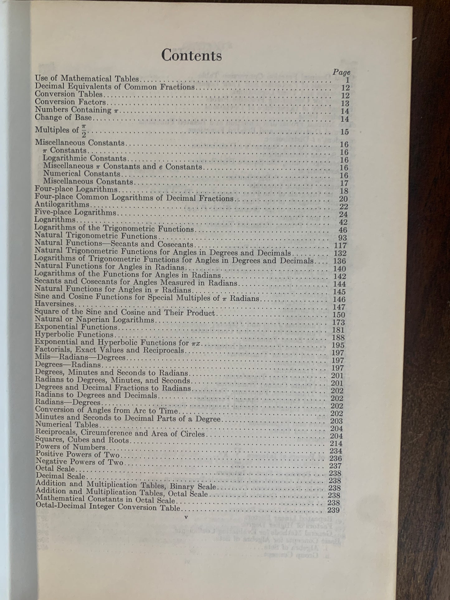 CRC Standard Mathematical Tables: Student Edition 14th Edition 1965