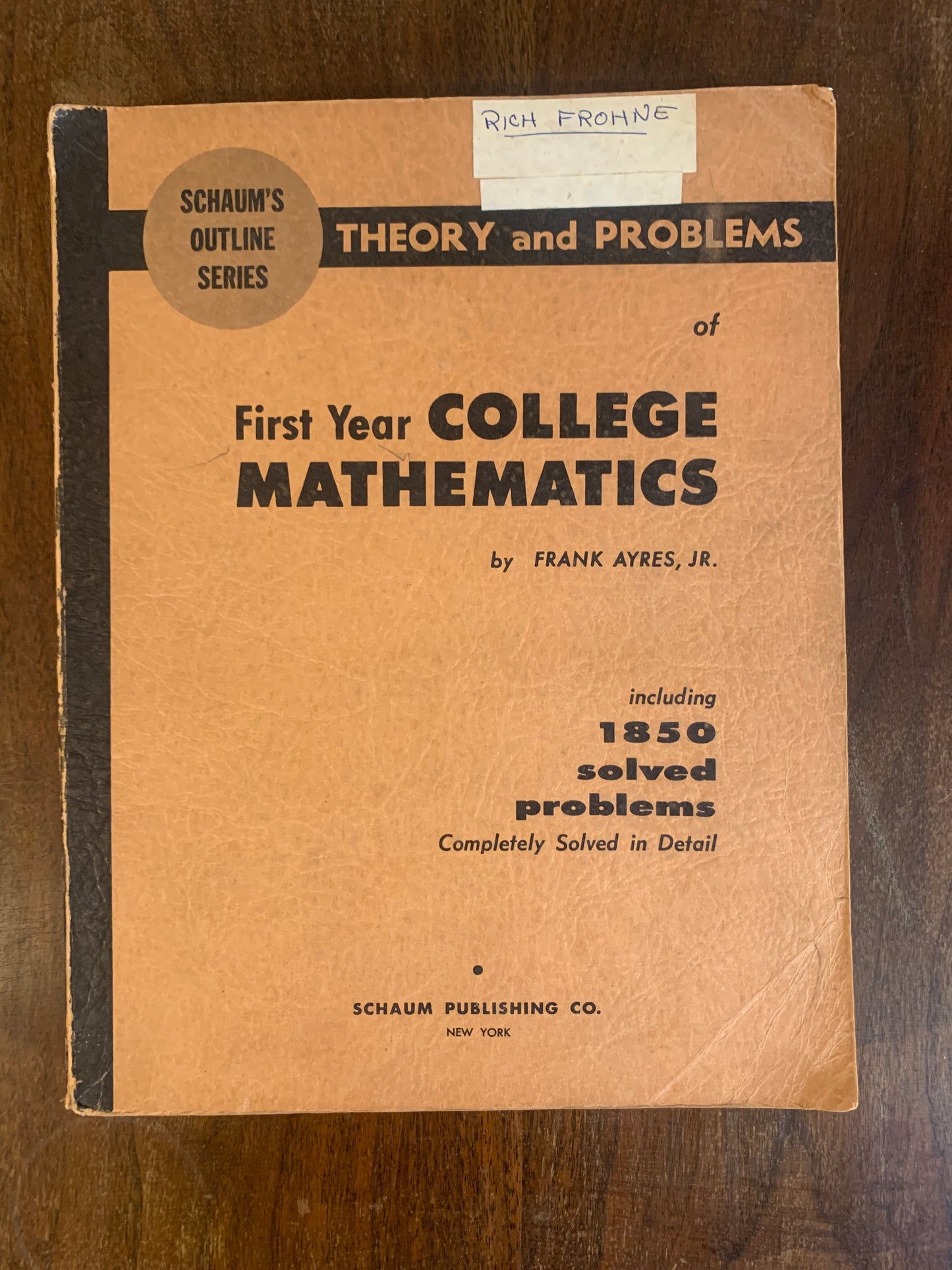 First Year College Mathematics by Frank Ayes JR. 1958