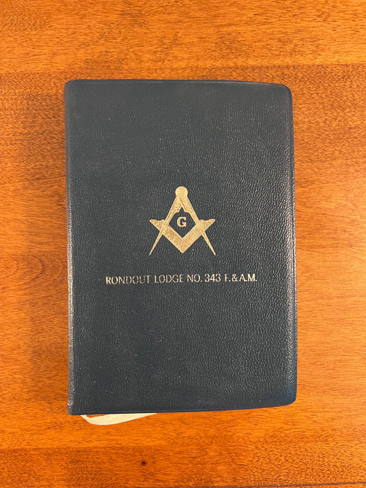 Holy Bible, Masonic Edition, 1968, Rondout Lodge No. 343