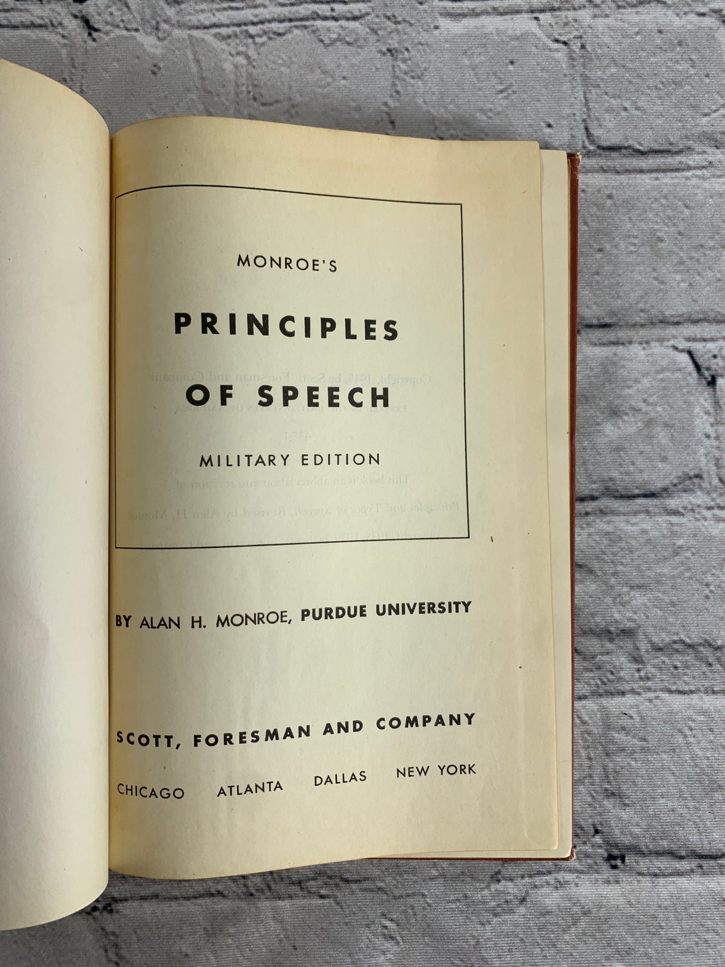 Monroe's Principles of Speech by Alan H. Monroe [Military Edition · 1943]