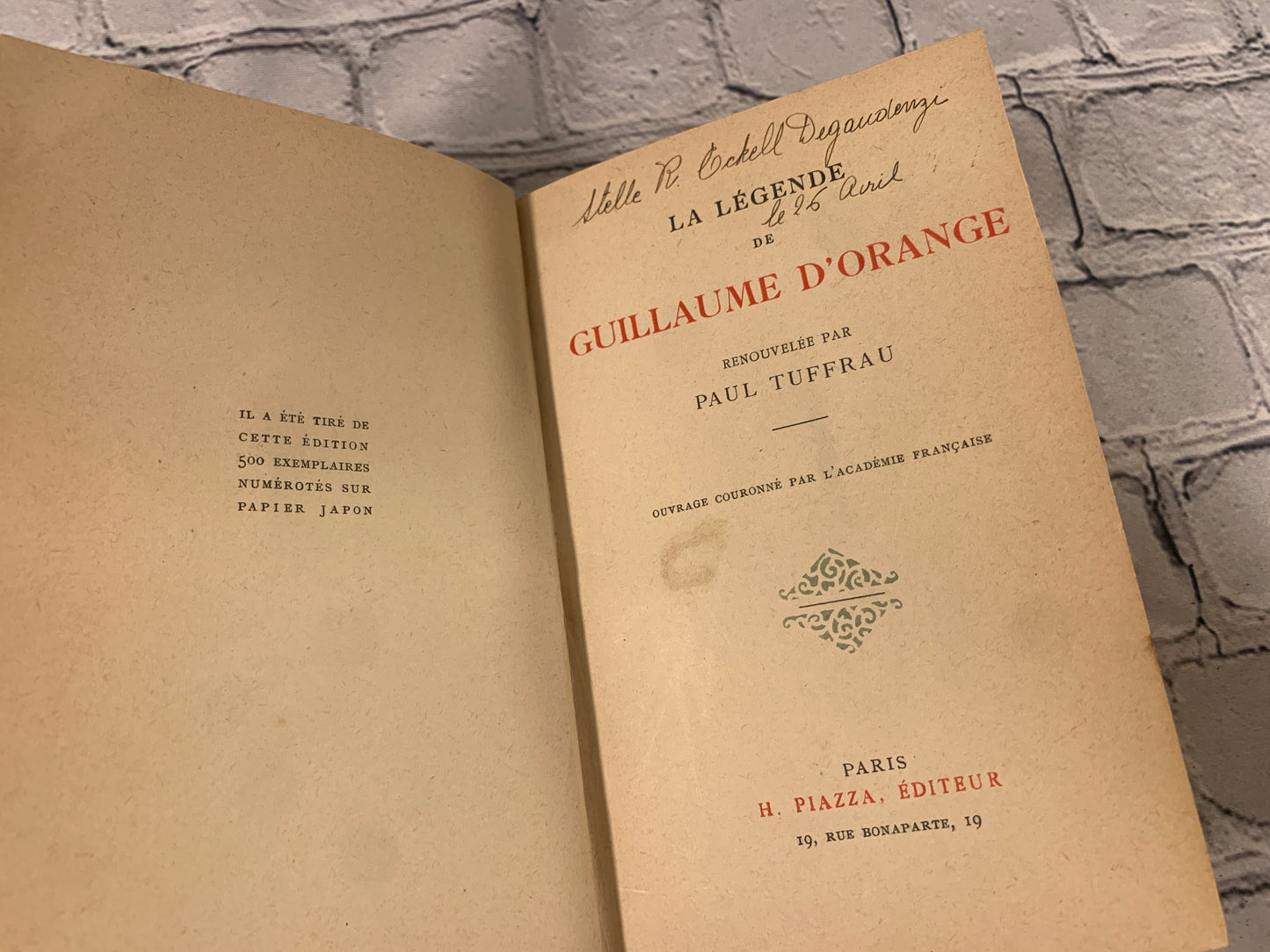 La Legende de Guillaume D'Orange by Paul Tuffrau [1920 · 1 of 500]